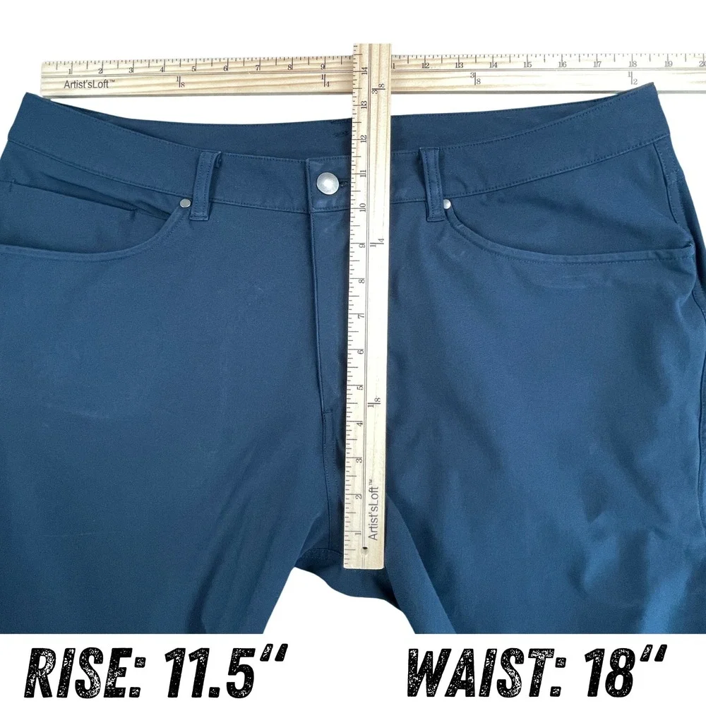 Lululemon ABC Pant Relaxed 36x33 Navy Warpstreme Travel 5 Pocket Stretch M5949S